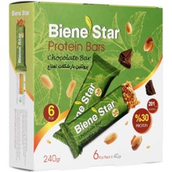 تصویر پروتئین بار شکلات نعناع بین استار بسته ۶ عددی ۲۴۰ گرم 