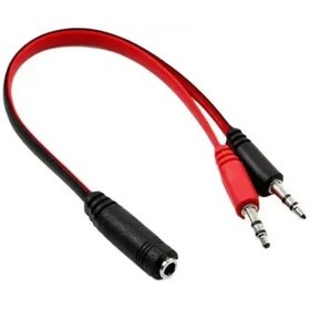 تصویر کابل AUX 2 به 1 پی نت جک ۳.۵ میلی متری 