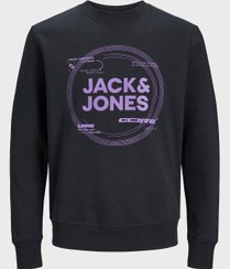 تصویر سویشرت یقه گرد با لوگو برند jack & jones 