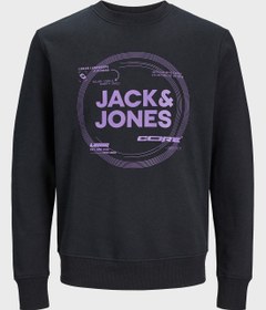 تصویر سویشرت یقه گرد با لوگو برند jack & jones 