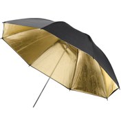 تصویر چتر عکاسی داخل طلایی بیرون مشکی 