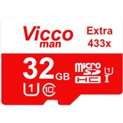 تصویر کارت حافظه microSDHC ویکومن مدل Extra 433X کلاس 10 استاندارد UHS-I U1 سرعت 65MBps ظرفیت 32 گیگابایت 