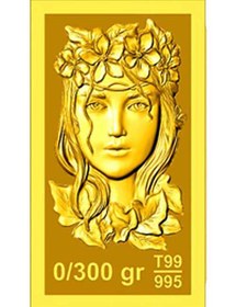 تصویر شمش طلا ۳۰۰ سوتی (۰.۳۰۰گرم ) نقش برجسته پرنیا 
