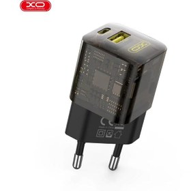 تصویر شارژر دیواری تایپ سی و یو اس بی 30 وات ایکس او XO CE05(EU) PD30W+QC3.0 18W fast charger 