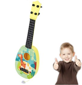 تصویر اسباب بازی گیتار یوکوله برای کودکان با رنگ تصادفی برند syosi Kids Ukulele Guitar Toy Random Color