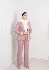 تصویر کت و شلوار زنانه پیلی دار کرپ مازراتی 