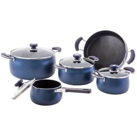 تصویر سرویس پخت و پز 10 پارچه کاج تفلون مدل کلاسیک Kaj Teflon Cookware Set_10 PCS