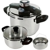 تصویر زودپز دوقلو رویال مدل ROSHA-1600 ظرفیت ۹ لیتر با بدنه استیل ضد زنگ 