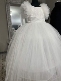 تصویر لباس عروس بچگانه گیپور شاین ایرانی Dress wedding