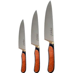 تصویر سرویس چاقو آشپزخانه 3 پارچه حیدری زنجان مدل 18C 