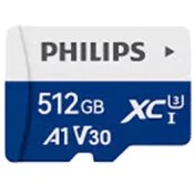 تصویر کارت حافظه microSDXC فیلیپس مدل A1-V30 کلاس 10 استاندارد UHS-I U3 سرعت 80MBps ظرفیت 512گیگابایت philips A1 V30 Class10 UHS I U3 80MBps 512GB memory card