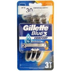 تصویر خودتراش ژیلت (Gillette) مدل 3 لبه با تیغه فولاد بسته 3 عددی حجم تیغ اصلاح