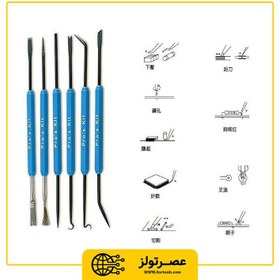 تصویر ست 6 عددی ابزار لحیم کاری پروسکیت مدل ProsKit 1PK-3616 soldering tools