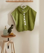 تصویر حوله تنپوش روبدوشامبر مردانه و زنانه DINO 100 ٪ پنبه PONCHO GREEN کاراجا Karaca Home 