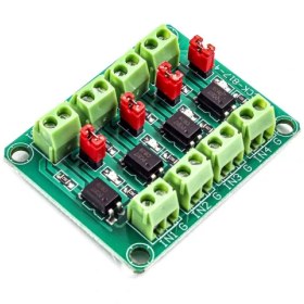 تصویر ماژول ایزولاتور 4 کانال اپتوکوپلری PC817 module optocoupler four channel pc817