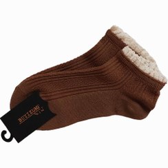 تصویر جوراب مچی زنانه طرح برجسته لبه دانتل 