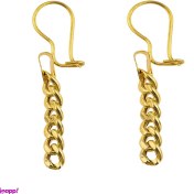 تصویر گوشواره طلا ۱۸ عیار زنانه مدل R00023 کارتیه زنجیری 