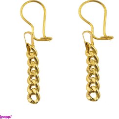 تصویر گوشواره طلا 18 عیار زنانه مدل کارتیه زنجیری کد R00023 