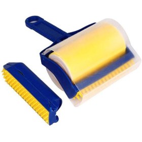 تصویر برس پاک‌کننده پرز دو تکه زرد/آبی برند generic 2-Piece Lint Remover Roller Brush Yellow/Blue