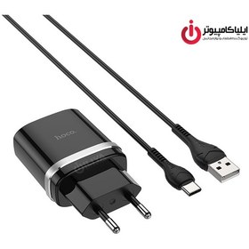 تصویر شارژر هوکو مدل C12Q اسمارت همراه با کابل تایپ سی Hoco C12Q Smart USB Charger With Type-C Cable