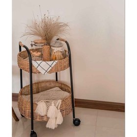 تصویر ترولی حصیری Wicker trolley