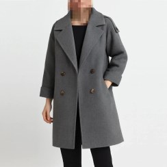 تصویر پالتو زنانه فوتر ذغالی 