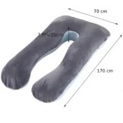 تصویر بالش بارداری یو مخمل – U-shaped full body pillow 