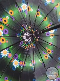 تصویر چتر گلدار سبز 