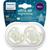 تصویر پستانک شب تاب +18 ماه ultra Air شیر اونت Avent SCF376/01pacifier night light +18 months ultra Air milk