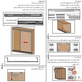 تصویر مکانیزم ریل کمد تاپ لاین توکار فانتونی مدل K023 سایز عرض 240 سانتی متر Wall Wardrobe