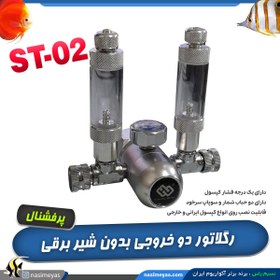 تصویر رگلاتور co2 مدل دو خروجی ST-02 بدون شیر برقی پرفشنال Professional Aquarium Co2