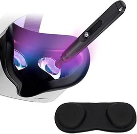 تصویر قلم تمیزکننده لنز سازگار برای Oculus Quest 2/Quest Rift S/HTC Vive Cosmos/Valve Index / هدست PS4 Pico VR، هولولنز مایکروسافت، دوربین‌ها، گرد و غبار لنز نوری و تمیز کردن اثر انگشت (با پوشش لنز) 