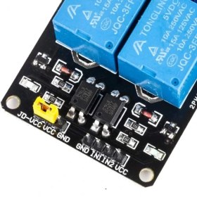 تصویر ماژول رله ۵ ولت دو کاناله با اپتوکوپلر 