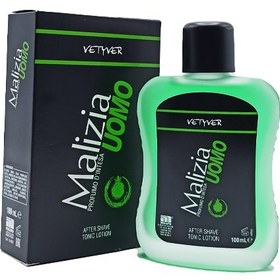 تصویر افترشیو مایع یومو وتیور مالیزیا100 میل Malizia Uomo After Shave Tonic Lotion 100 Ml