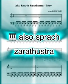 تصویر نت پیانو Also Sprach Zarathustra از استراوس همراه با اجرای نت پیانو 