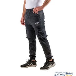 تصویر شلوار چهار جیب کتان نیل سنگشور شده مردانه 