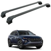 تصویر جعبه بار سقفی HYUNDAI TUCSON 2021 2025 ROOF RACK CARRIER SPACER BAR SPACEBAR PAW PRO 2 BLACK auto paw 