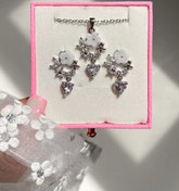 تصویر نیم ست گردنبند و گوشواره شکوفه گل 