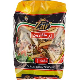 تصویر ماکارونی پنه ریگاته مخلوط سبزیجات زر ماکارون مقدار 500 گرم Zar Macaron Penne Rigate Mix Vegetable Macaroni 500g