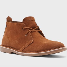 تصویر چکمه‌های کژوال چرم جیر با بند jfwravi برند jack & jones jfwravi suede Lace Up Casual Boots