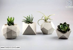 تصویر گلدان کوچک بتنی 