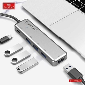 تصویر هاب USB چهار پورت Earldom مدل HUB12 با طراحی سبک و کارآمد ا فلاح نت 