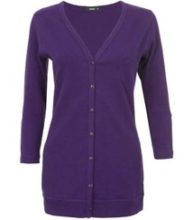 تصویر ژاکت زنانه نخی بنفش RNS 