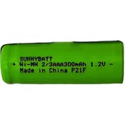 تصویر باتری نیم قلمی قابل شارژ سانی‌ بت مدل SB-300 2/3AAA 