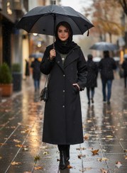 تصویر بارانی زنانه زارا مدل آدرینا کلاهدار از کتان ضدآب سایز ۳۸ تا ۴۸ 
