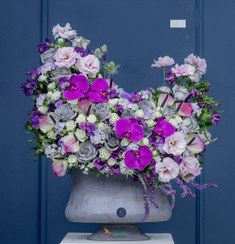 تصویر سبد گل فانتزی با گلدان فایبر گلاس کد 113 