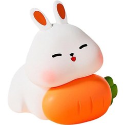 تصویر چراغ خواب و شب خواب سیلیکونی خرگوش هویج به دست 