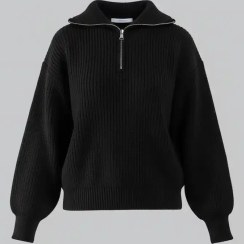 تصویر بافت نیم زیپ یقه ایستاده زنانه بهبود | Behboud - رنگ: مشکی - سایز : فری سایز بافت زنانه، بافت نیم زیپ زنانه، بافت یقه ایستاده زنانه، بافت بهبود، پلیور زنانه، خرید بافت ترند، پوشاک کژوال زنانه