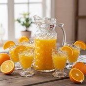 تصویر ست ۷ تیکه پارچ و لیوان بلور طرح پری دلی 