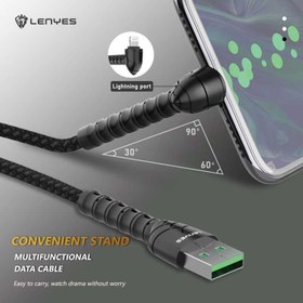 تصویر کابل تبدیل USB به لایتنینگ LENYES مدل LC946 I طول یک متر 